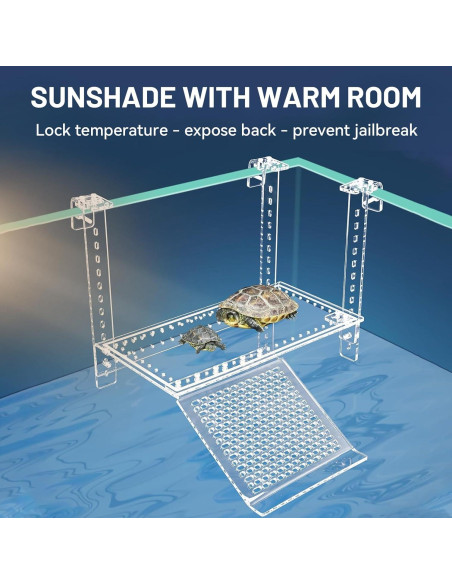 Plataforma de Sol para Tortugas AnRui Acrílico Super Grande