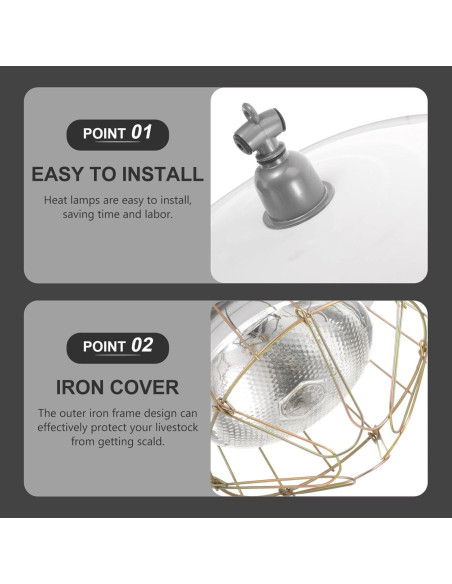 Lámpara de Calefacción para Animales Yardwe 250W 29.5x29.5cm