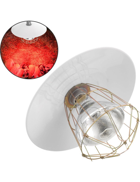 Lámpara de Calefacción para Animales Yardwe 250W 29.5x29.5cm