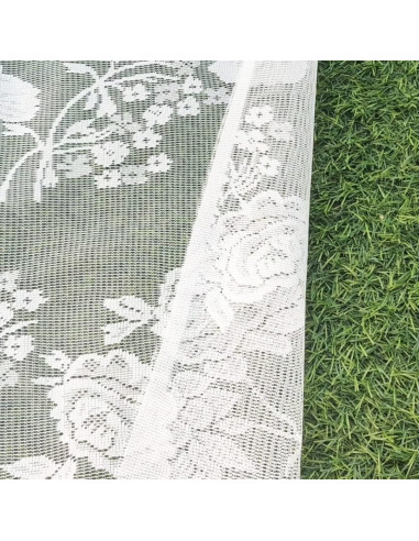 Cortina Valance Sheer Bordado Floral 82x35cm NewWPKIRA