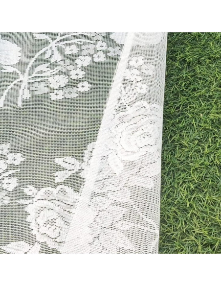 Cortina Valance Sheer Bordado Floral 82x35cm NewWPKIRA