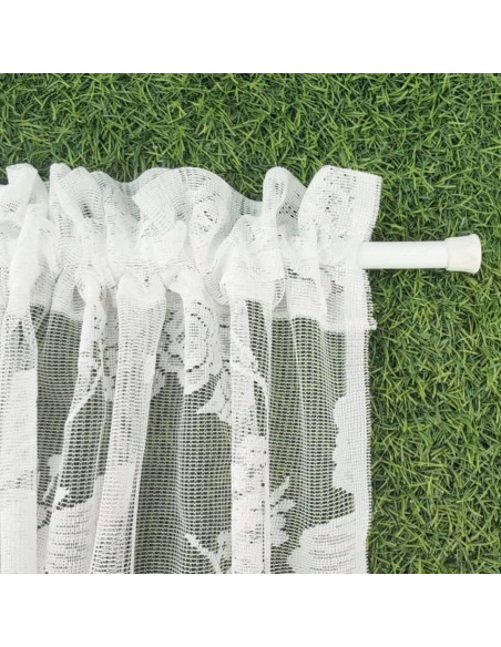 Cortina Valance Sheer Bordado Floral 82x35cm NewWPKIRA