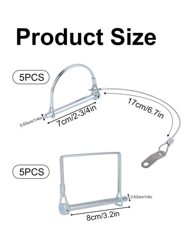 10 Pasadores de Remolque de Acero Fukaisu - 5 D y 5 Cuadrados