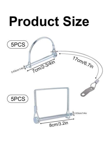 10 Pasadores de Remolque de Acero Fukaisu - 5 D y 5 Cuadrados