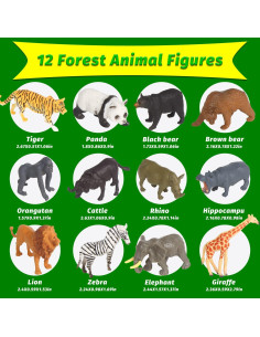 Figuras de Animales Salvajes LOMIMOS 12Pcs PVC Educativas 2