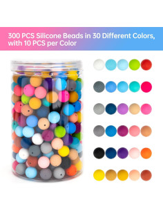 300 Perlas de Silicona 15mm BESKIT para Manualidades DIY 2