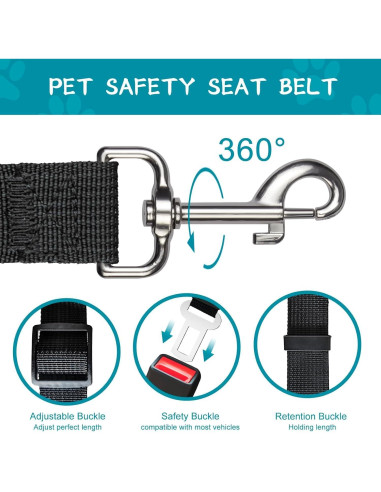 Correa de Seguridad para Perros HealthandOutdoors - Ajustable 44.5cm a 66cm (2 Paquete)