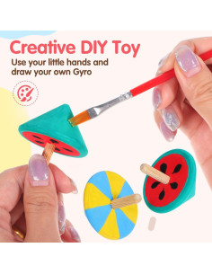 Trompos de Madera BESPORTBLE 12 Piezas para Niños - Juguetes Ecológicos 2