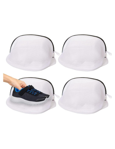 AUTODECO 4 Bolsas de Lavado para Zapatos Malla 25x40 cm
