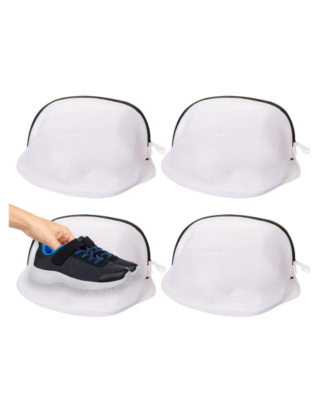 AUTODECO 4 Bolsas de Lavado para Zapatos Malla 25x40 cm