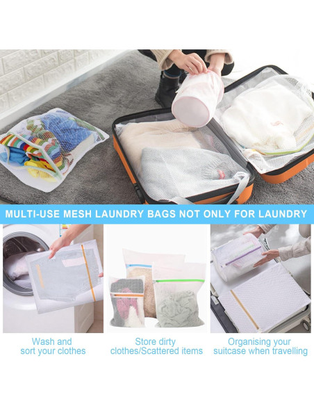AUTODECO 4 Bolsas de Lavado para Zapatos Malla 25x40 cm