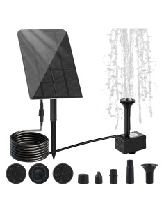 Fuente de Agua Solar 2.5W LAWOO para Jardín y Baño de Aves