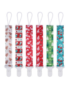 Clip de Chupete para Bebé - Set de 6 Navidad - Calidad Premium