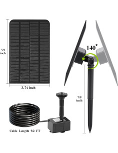 Fuente de Agua Solar 2.5W LAWOO para Jardín y Baño de Aves 2