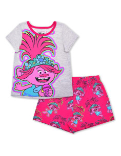 Conjunto camiseta y pantalones cortos Trolls Poppy DreamWorks 2T a 6X