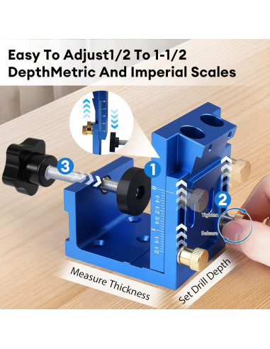 Plantilla de Agujeros de Pocket PreTidy - Aluminio Azul