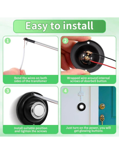 Botón de Timbre Redondo Metal Negro SZTGR con LED Iluminado