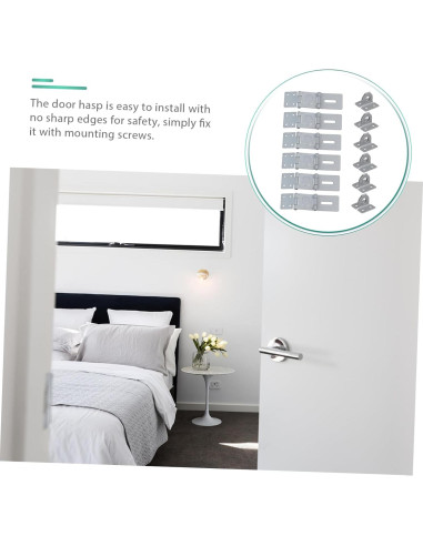 Cerraduras de Pestillo de Seguridad Veemoon - 6 Pcs, Blanco