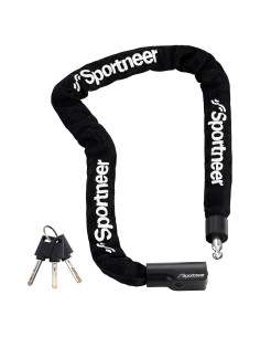 Candado de Cadena Antirrobo Sportneer 1m 6mm Acero Negro