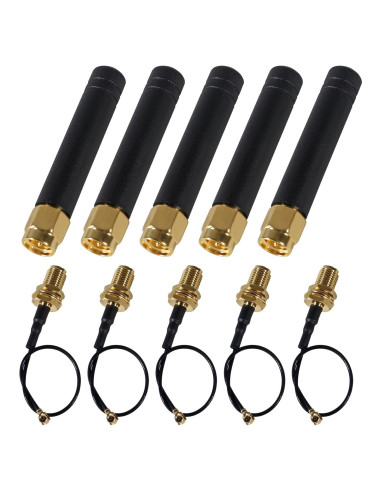 5PCS Antena LoRa 915MHz 2dBi U.FL IPEX a SMA DWEII