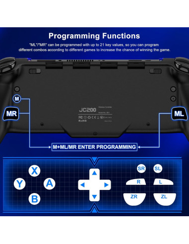 Controlador Inalámbrico Gammeefy para Nintendo Switch - Joystick Hall