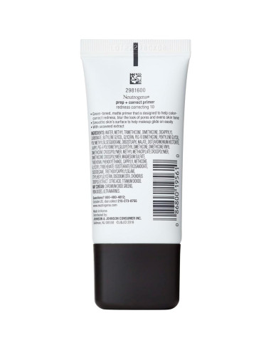 Neutrogena Prep + Correct Primer Verde 28.35 g - Corrección Rojeces