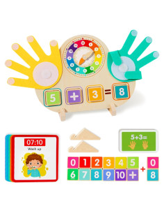 Juguetes Educativos Matemáticos 2 en 1 - Bloques y Reloj Montessori