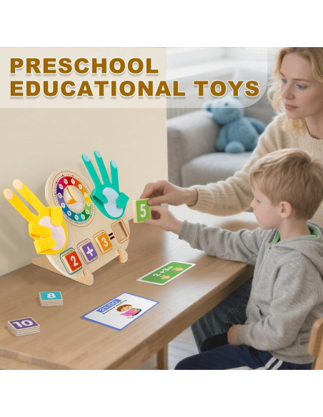 Juguetes Educativos Matemáticos 2 en 1 - Bloques y Reloj Montessori