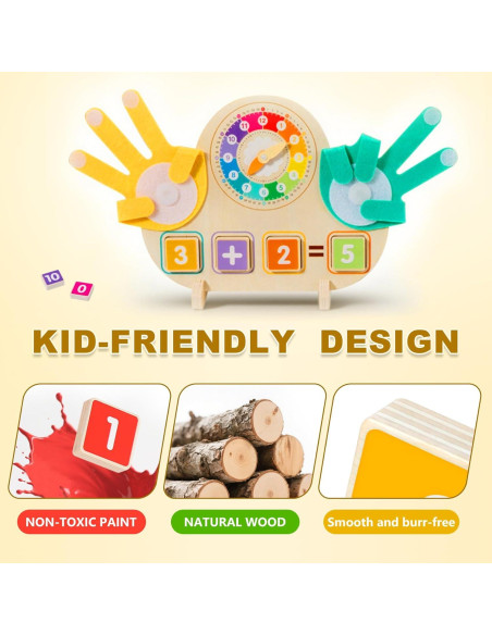 Juguetes Educativos Matemáticos 2 en 1 - Bloques y Reloj Montessori