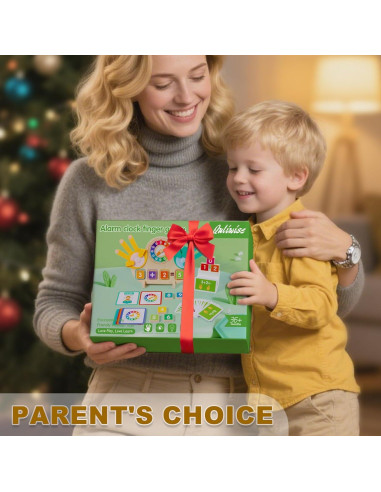 Juguetes Educativos Matemáticos 2 en 1 - Bloques y Reloj Montessori