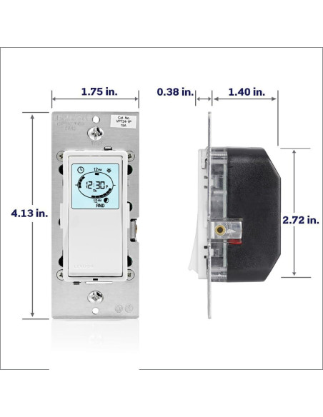Interruptor Temporizador Programable Leviton VPT24-1PZ Blanco