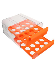Organizador de Huevos Tofficu Doble Capa 32 Huevos Naranja