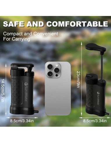 Purificador de Agua Portátil SurviMate 5 Etapas 0.01 Micrones