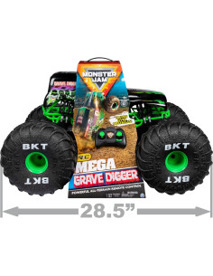 Camión Monster Truck RC Mega Grave Digger Spin Master 1:6 2