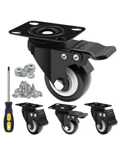 Ruedas de Caster 2" MSH&HCE con Bloqueo - 272kg, Juego de 4