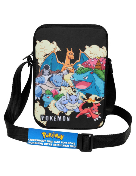 Bolsa Cruzada Pokemon para Niños y Niñas - Pikachu - 20x14cm