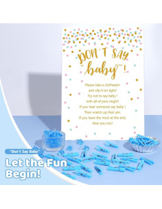 Juego de Pinzas Baby Shower ZJJZGYXINTAI 60 Mini Chupetes 2