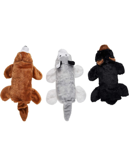 Juguetes para Perros Max y Neo - Zorro, Oso y Lobo - Paquete de 3