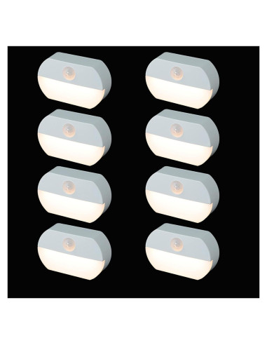 Paquete de 8 Luces LED con Sensor de Movimiento Wotermly