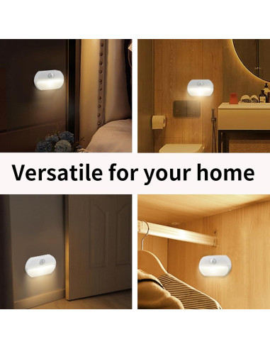 Paquete de 8 Luces LED con Sensor de Movimiento Wotermly