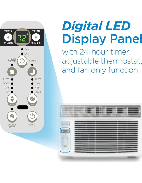 Acondicionador de Aire de Ventana BLACK+DECKER 10000 BTU Blanco