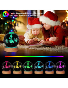 Lámpara de Noche 3D Astronauta JHXLAMP 8 cm 7 Colores 2