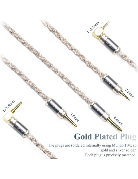 Cable IEM de Cobre de Cristal 6N para Sennheiser IE900 1.2m