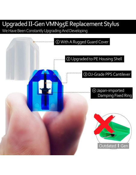 Estiló Elíptico AT-VMN95E para Cartuchos AT-XP3 y AT-VM95