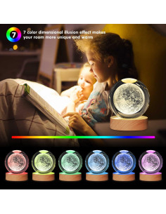 Lámpara de Noche 3D JHXLAMP 8 cm 7 Colores para Dormitorio 2