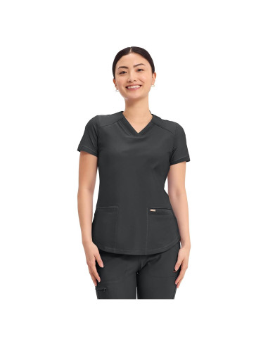 Top de Scrubs V-Neck Cherokee Form CK840 para Mujeres - Negro