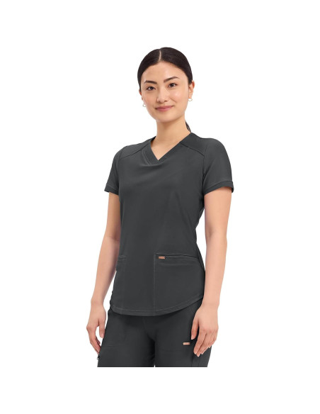Top de Scrubs V-Neck Cherokee Form CK840 para Mujeres - Negro