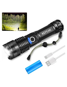 Linterna LED Recargable KEPEAK 5 Modos Impermeable 200m
