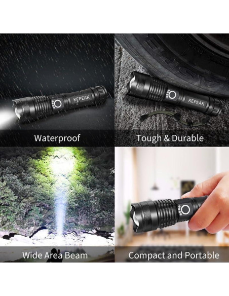 Linterna LED Recargable KEPEAK 5 Modos Impermeable 200m