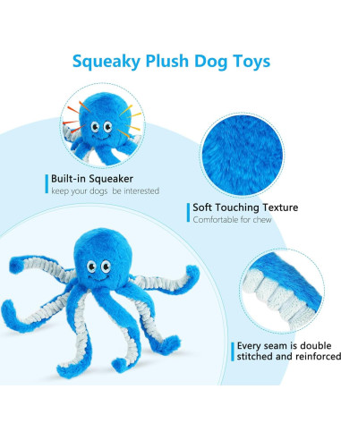 Juguete de Peluche para Perros Eneston Pulpo Interactivo 38cm